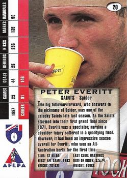1998 Select AFL Signature Series #20 Peter Everitt Back
